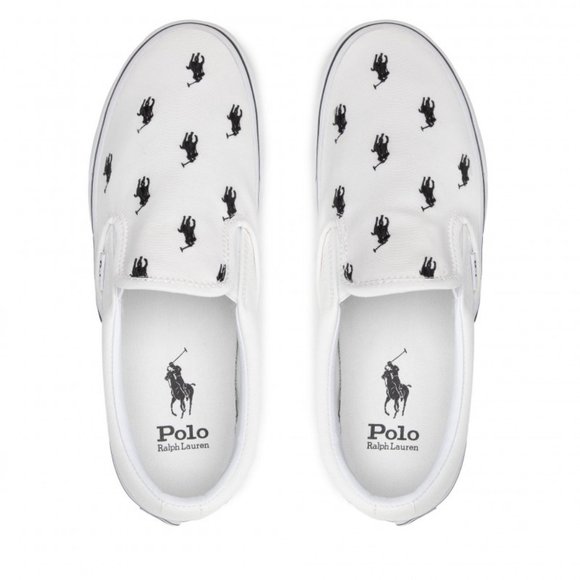 Polo Ralph Lauren Thompson White/Black Embroidered Recycled Canvas Pony Men NEW - Picture 7 of 8